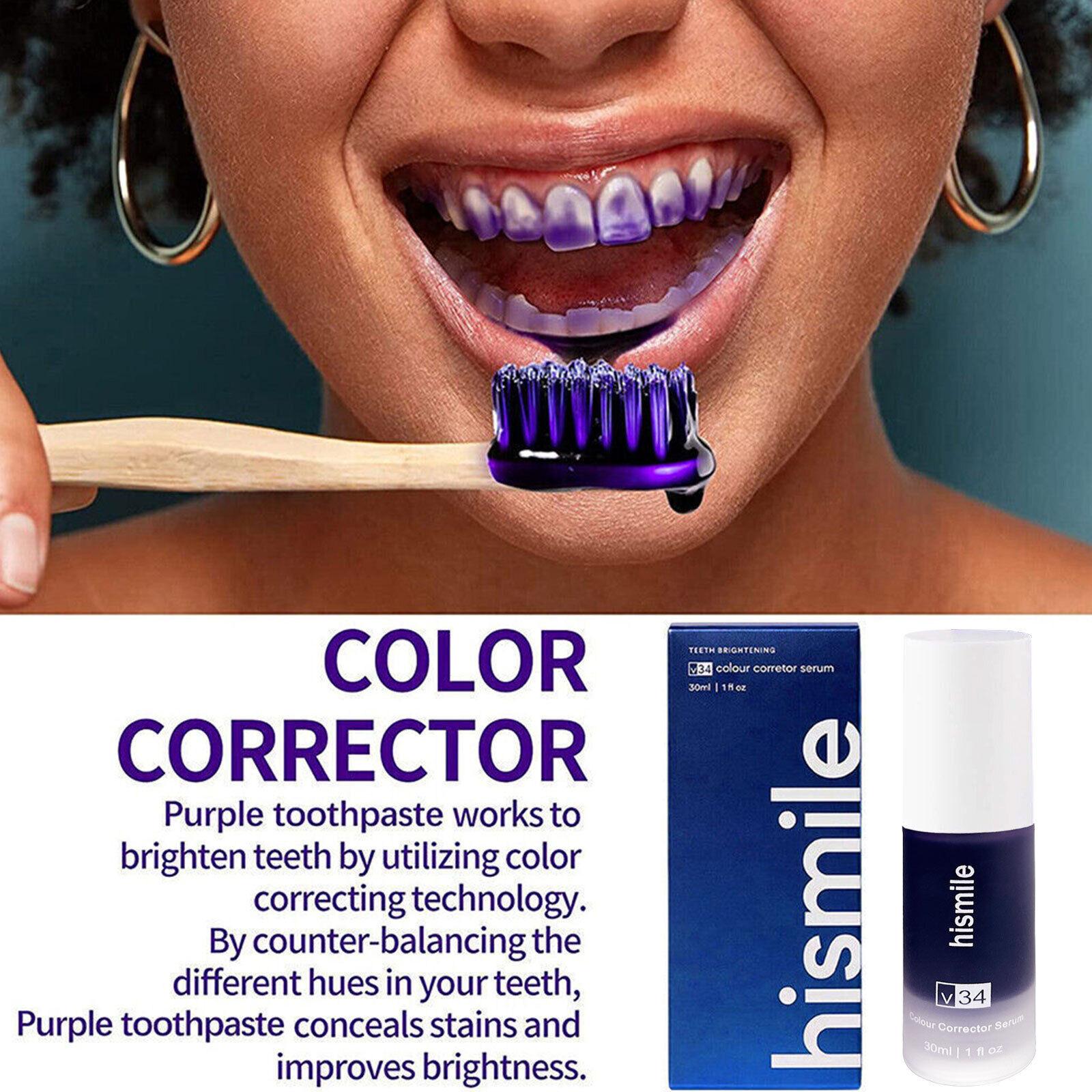 

Зубная паста для отбеливания зубов Purple Teeth, Зубная паста Purple Teeth, Белые зубы, Зубная паста для чувствительных к боли зубов, Зубная паста для отбеливания зубов для взрослых 30 мл