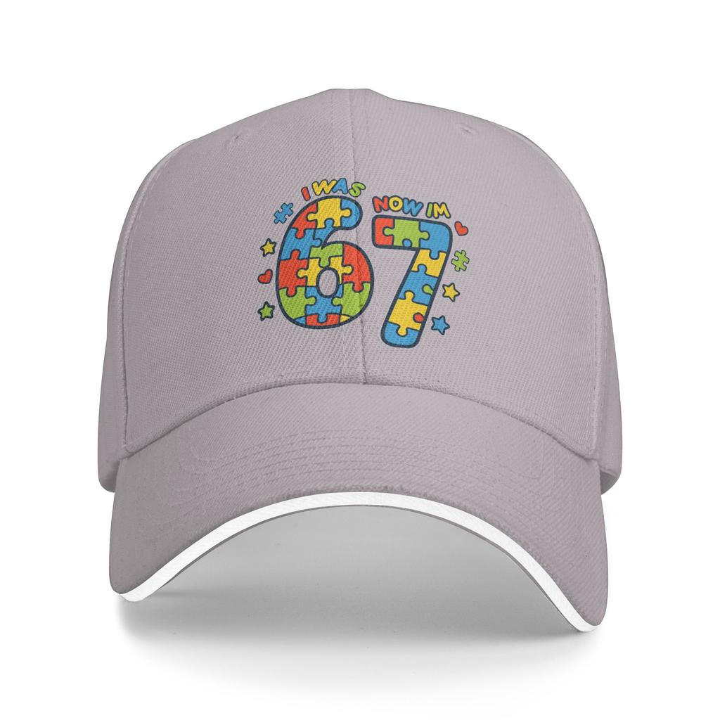 7 Year Old Autism Birthday I was 6 Now Im 7 Funny Six Seven Baseball Cap Couple Trucker Hat Summer Running Hippie Baseball Caps