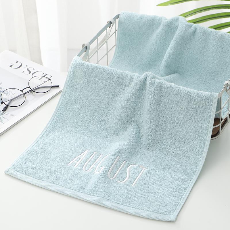 Embriodered Letters Face Towel Pure Cotton Soft Rectangle Towels Good Absorption Simple Creative Kids Adults for Home Bathroom