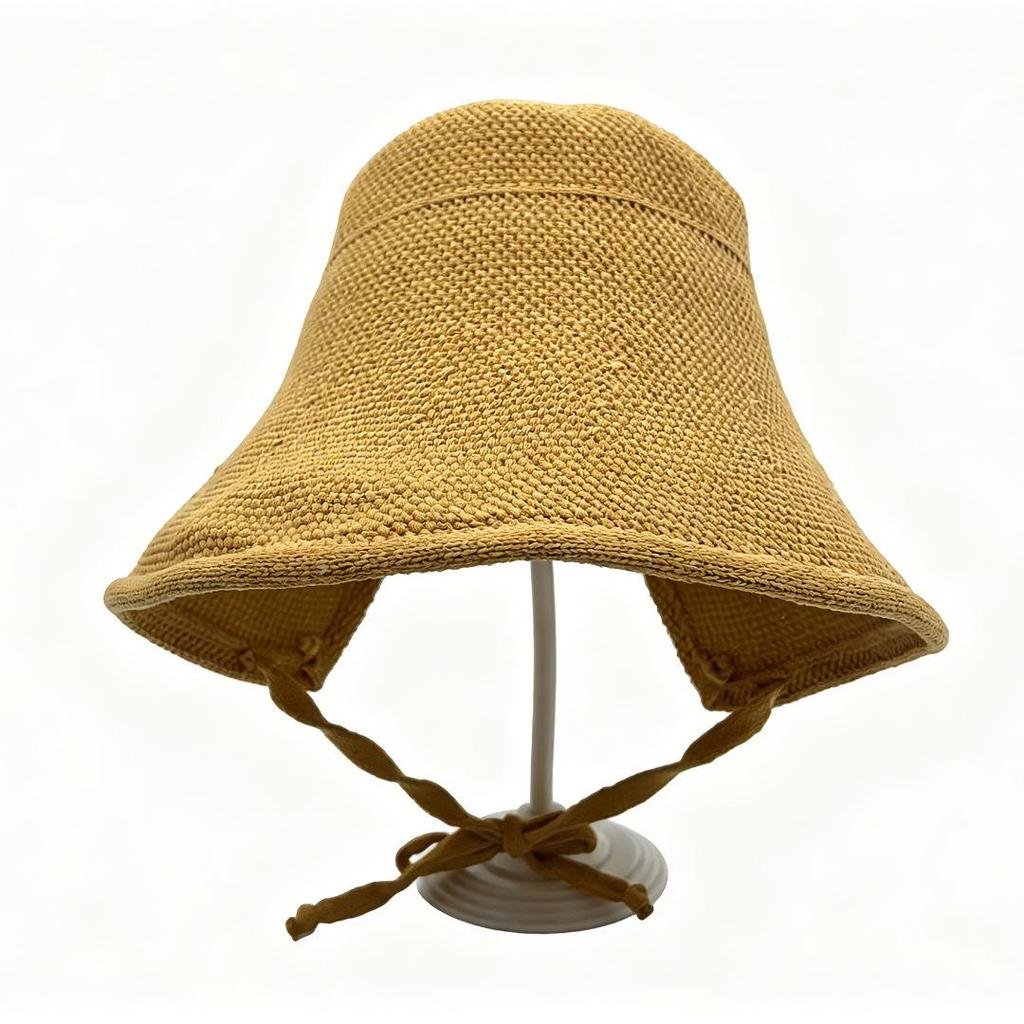 Women's Wide Brim UV Protection Bucket Hat with Straps for Summer Beach & Outdoor Travel