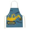 Car Pattern Painting Apron Vehicle Theme Cleaning Clothes New Children's Apron  Home Use