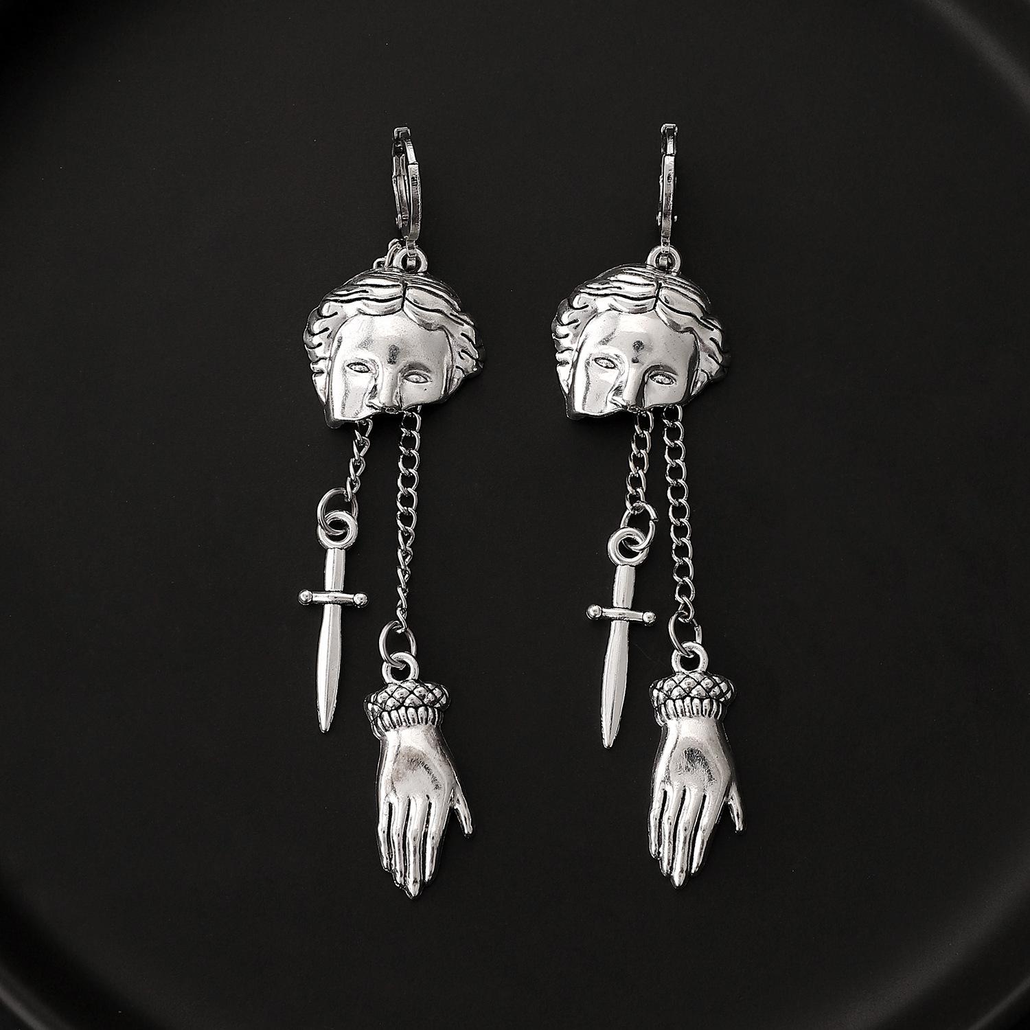 

Ретро готический модный панк стиль креативные серьги-подвески в виде маски для рук 1 pair