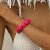 Pulseira Colorida de Contas Grandes Moda Pulseira de Contas Plásticas Elásticas Pulseiras Empilháveis Redondas Feitas à Mão