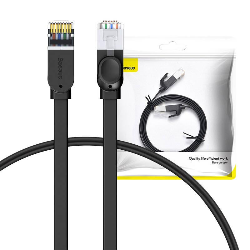 Flat Network Cable Baseus High Speed, Ethernet Rj45, Gigabit, Cat.6, 1M (Black)