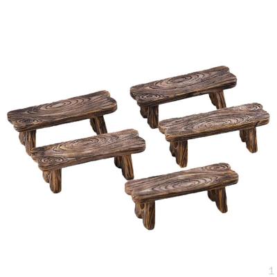 5x Miniature Bench Garden Dollhouse Set Ornaments