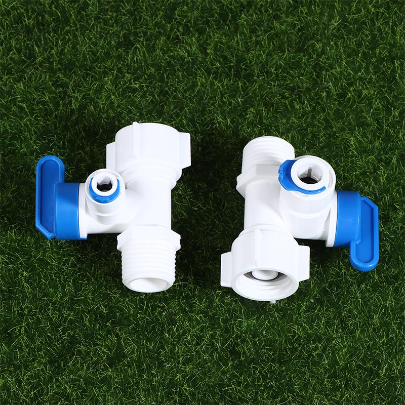 1/2 Thread To 1/4 3/8 Quick Connect Water Purifier Diverter Valve Ro Feed Ball Valve For Ro Water Filter System Home Kitchen