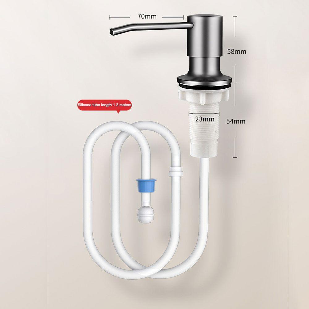 304 Stainless Steel Sink Soap Dispenser Rust-resistant Self-Priming Built In Soap Dispensers Brushed Nickel