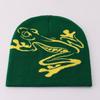 Knitted Hat Niche Design Frog Jacquard Cover Ear Protector Cold Hat Autumn and Winter Warm Hip Hop Wool Hat