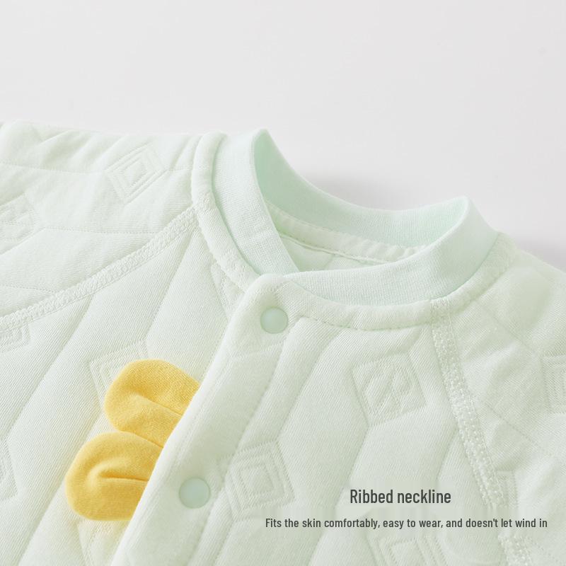 Anyang Infant & Toddler Cartoon Footprint Warm Romper - Baby Pajamas Cotton Innerwear