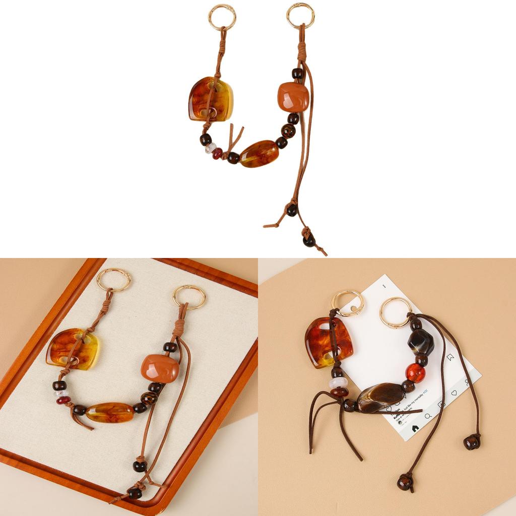 Resin Pendant Bag Charm With Handcrafted Tassels For Fashion Accessories
