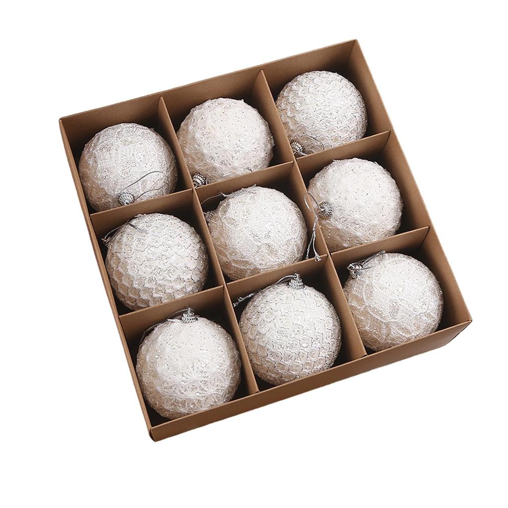 9 Pieces Christmas Ball Ornaments Hanging Ornament for Party Holiday Bedroom