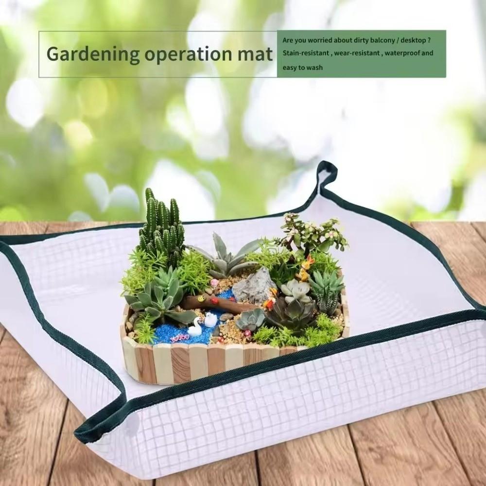 19.68/39.37in Plant Repotting Square Mat Waterproof Transplanting Mini Grid Cloth Bonsai Mud Transparent Garden Flower Mat