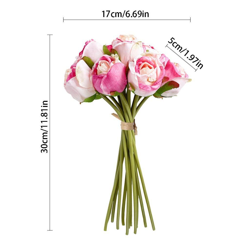 Gift 12 Head Artificial Flower Bouquet Silk Handmade Wedding Bouquet Romantic Lifelike Fake Flowers Wedding Decoration
