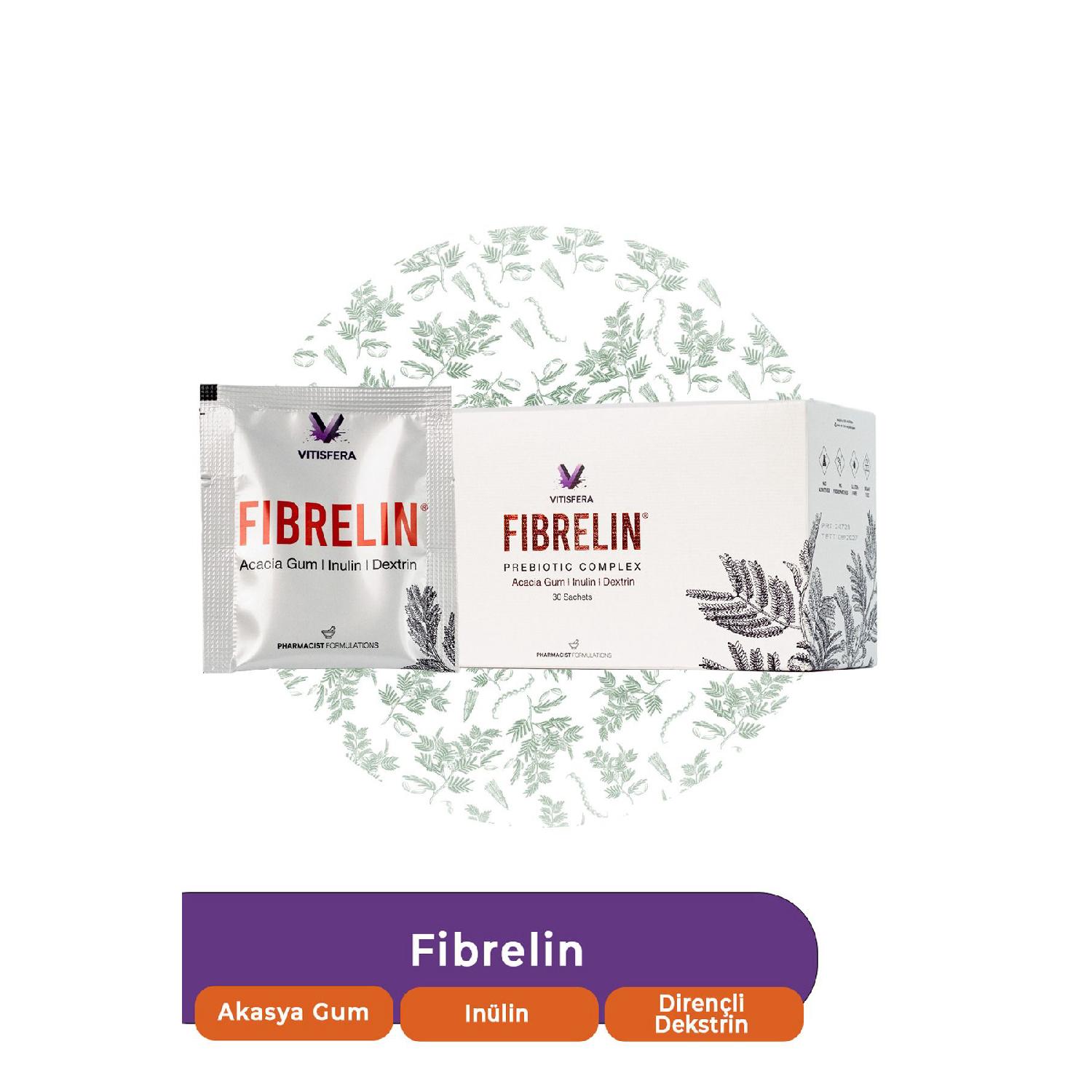 

Fibrelin Akasya Gum - Inulin - Resistant Dextrin Prebiotic Complex 30 Sae