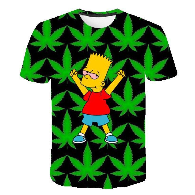 Summer Children's New Fashionable Digital Simpson Comfortable Loose Short Sleeve Printed T-shirt