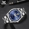 OPK 8146 Men Original Quartz Movement Watch Steel Strip Daily Life Waterproof Calendar Window Night Light Watch For Men