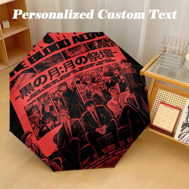 Portable Auto Folding Umbrella,ENHYPEN 8 Rib Waterproof Umbrella For Camping Commute