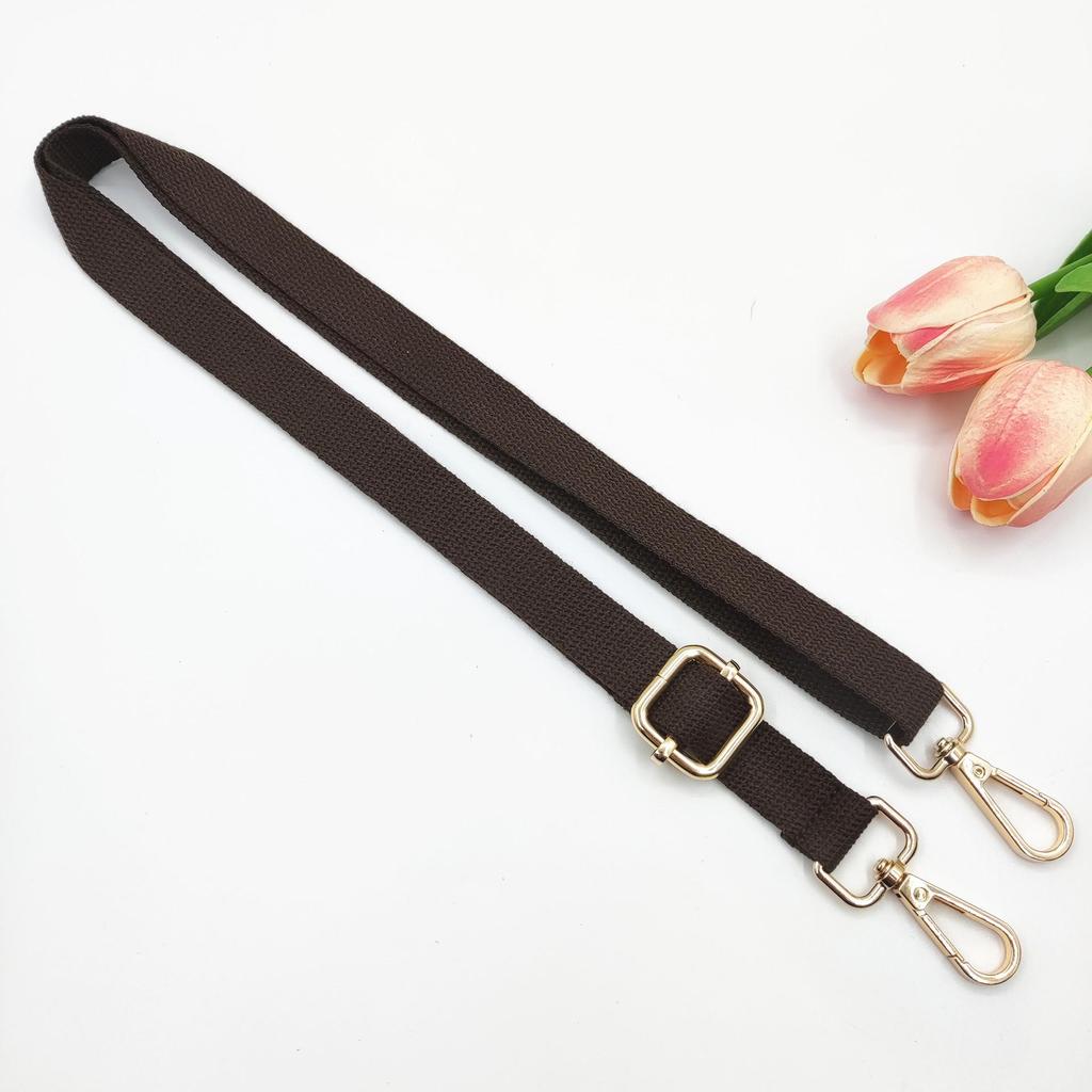 Adjustable 2cm Cotton Shoulder Strap - Solid Color Woven Replacement for Crossbody Bags