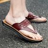 FashionNew Outdoor Men's Flip Flops Leisure Walking Summer Shoes for Men Beach Slippers Fashion Brand Cool Handmade Leather Sandals Man