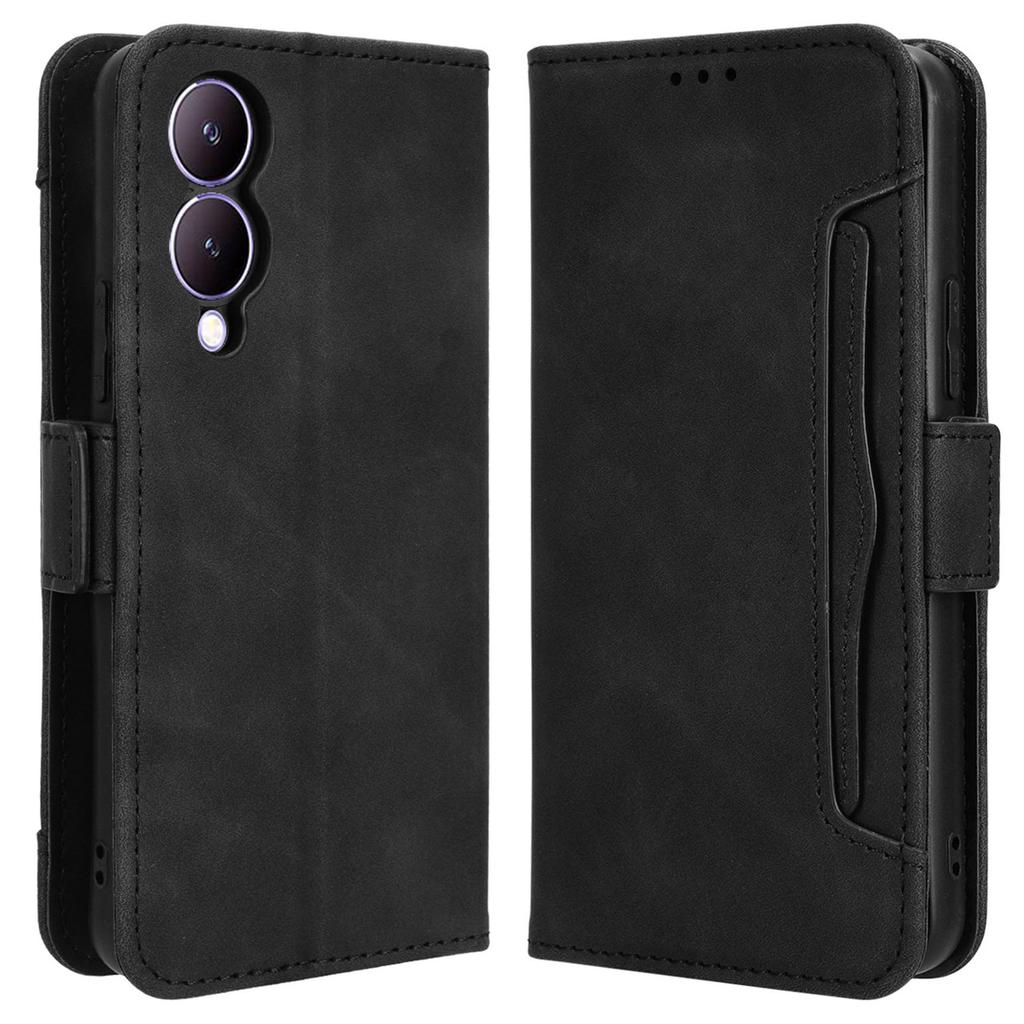 For vivo Y17s 4G/Y28 5G/Y33t (2023) V2317A Case Wallet PU Leather Multiple Card Slots Phone Cover