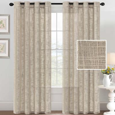 Plain Rough Linen Curtain Veil Light Transparent Curtain Veil Simple Semi-Blackout Curtains Finished Curtains