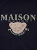 LA MAISON STUDIO Women'S Crop Classic Logo Bearfriends Heavy Terry Sweatshirt Navy (Fcd3Ts706W)