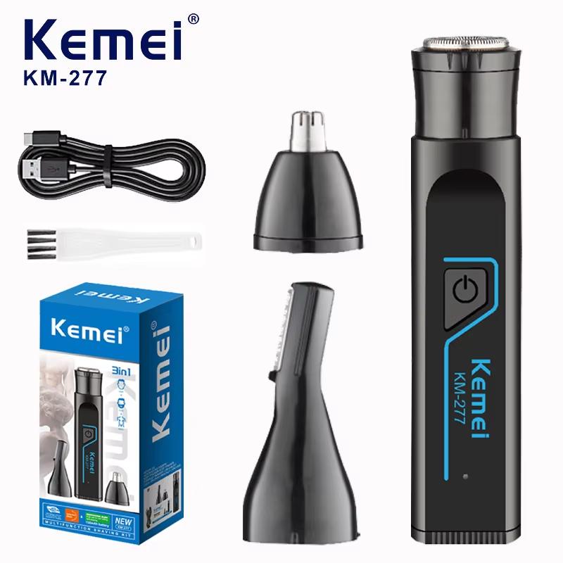 KEMEI KM-277 Триммер для ушей и носа для мужчин, перезаряжаемый - USB электрический триммер для носа для мужчин
