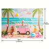 1 Ice Cream Shop Summer Background Banner, Tropical Hawaiian Beach Ocean Theme, Surfboard Ocean Aloha Party Decoration