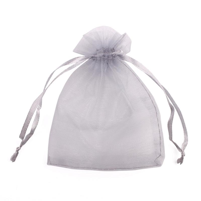 50/100pcs Solid Color Yarn Organza Gift Bags Organza Bag Mesh Wedding Candy Packaging Bag Storage Tulle Fabric Pouches 50%