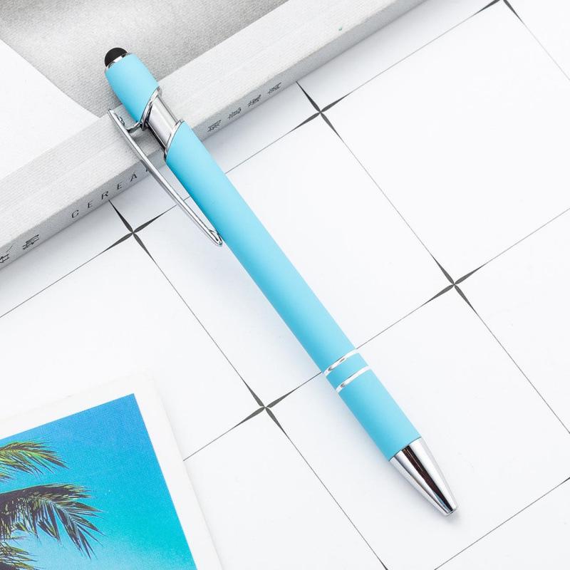 Elegant Push-Action Metal Touch Screen Ballpoint Pen with Customizable Logo and Spray Paint Finish