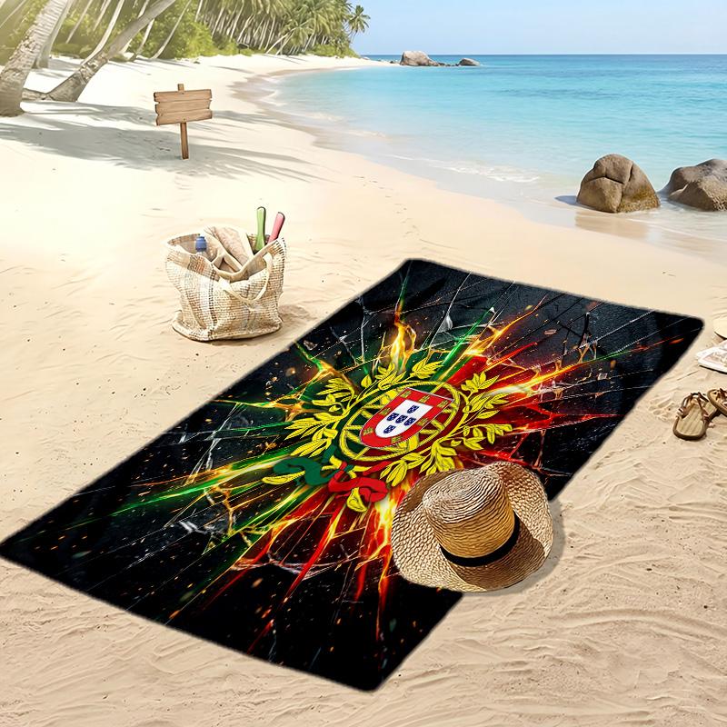 Asciugamano da Spiaggia Stampa Calcio Portogallo Asciugatura Rapida Super Assorbente Morbido Asciugamano da Bagno per Nuoto Spiaggia Viaggio Souvenir Regalo