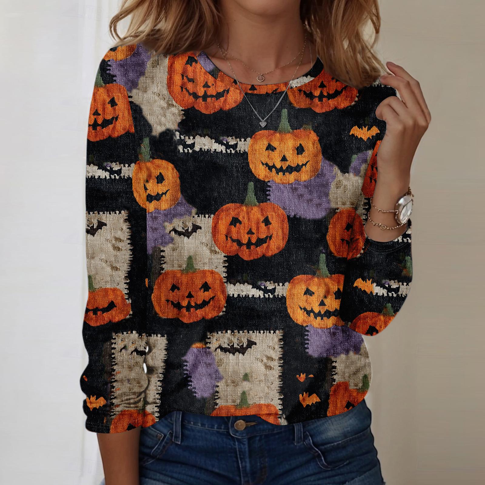 

Рубашки с длинным рукавом для женщин, милые футболки с графическим принтом, блузки, повседневные базовые топы больших размеров, пуловеры L