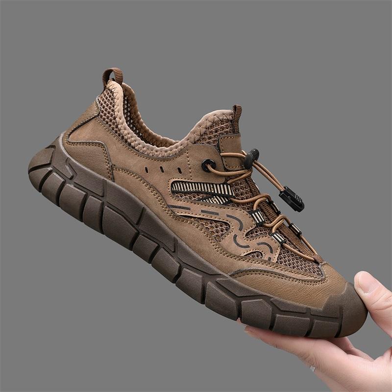 Fashion New Trend Men's Summer Mesh Flats Quick-Dry Comfortable Beach Shoes Non-Slip Lightweight Breathable Shoes All-match Male Sandals