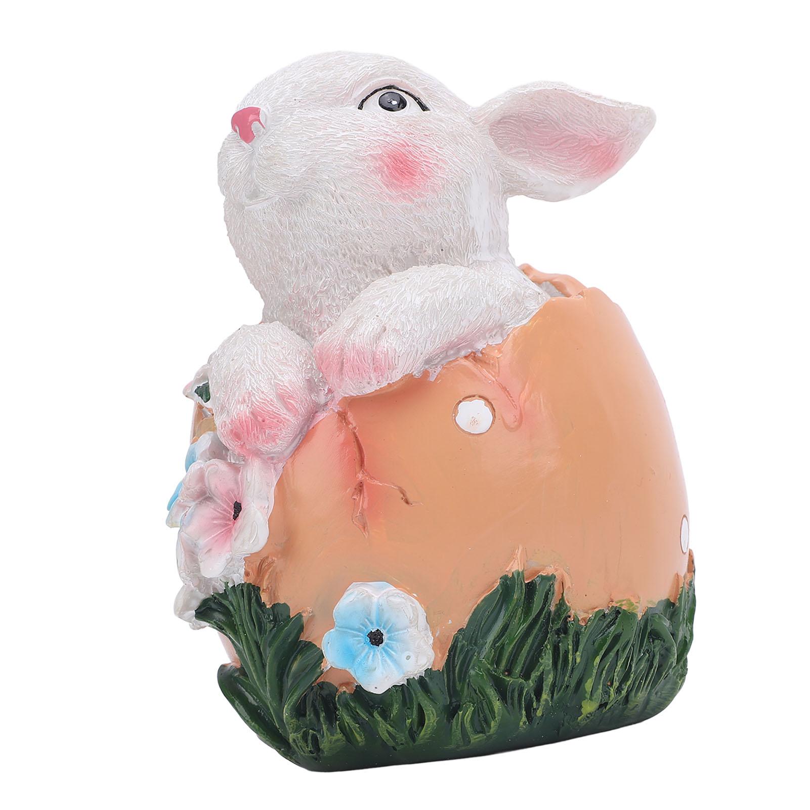 

Easter Bunny Statue Exquisite Decorative Easy to Maintain Easter Egg Decor for Garden Yard Home