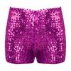 Kids Boys Girls Dance Shorts Shiny Sequins Solid Color Good Elastic Waist Stage Performance Athletic Wear