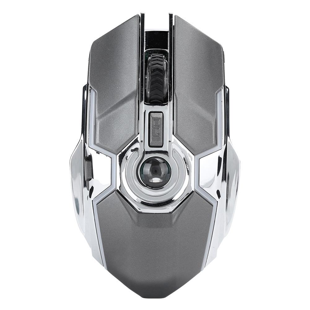T30 Gaming Mouse 2.4G Wireless Charging Mechanical Colorful Backlight Game MouseIron Gray