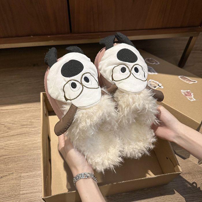 Retro cotton slippers women's thick bottom thickened home indoor warm non-slip baotou cotton slippers 2025 winter new
