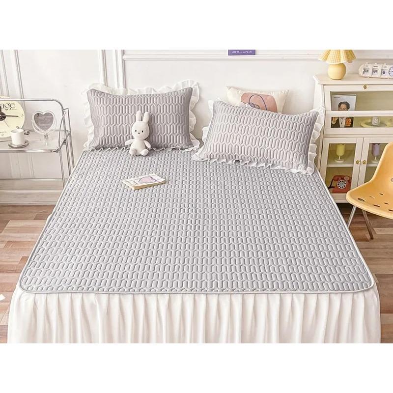 Cool Feeling Mattress Bed Skirt Bed Cover Summer Machine Washable Ice Silk Pad Household Air Conditioning Anti Slip Bed Cover