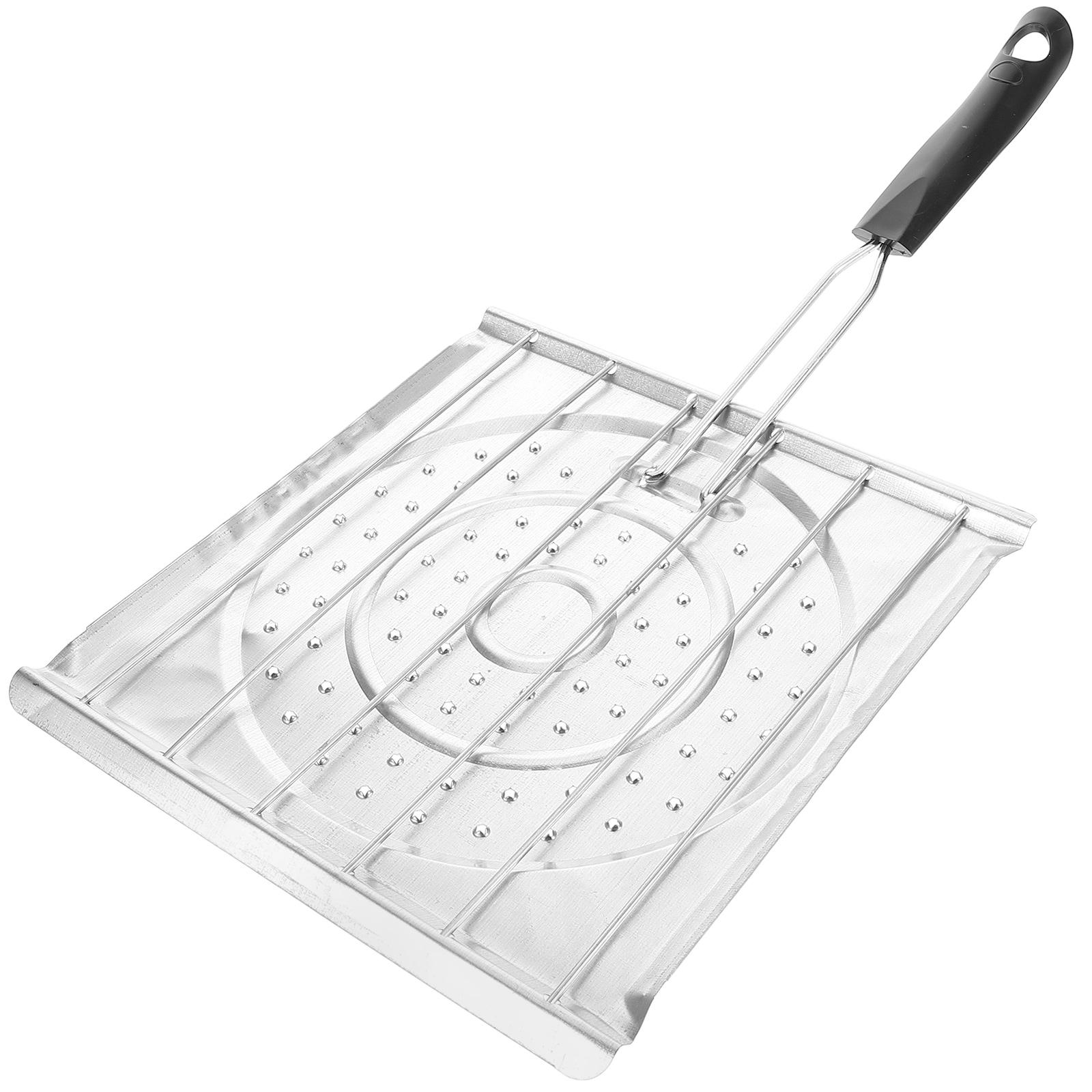 

Grilling Table Tortilla Corn Toast Rack Fish Plastic Handle Camping Stove Toaster Silver Vegetables Arepa Toster серебряный