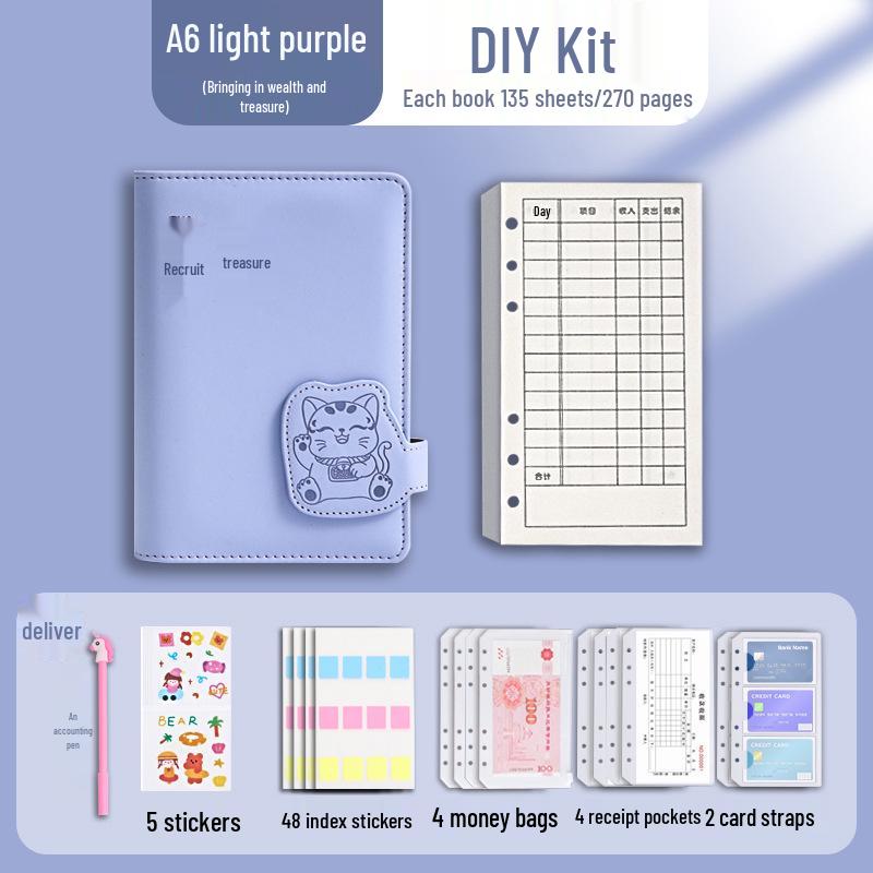 A6 Family & Student Financial Planner: Income & Expenditure Notebook, Loose-Leaf Ledger, Receipt Holder, Money Storage Album