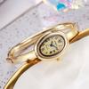 Hidden Buckle Design Bracelet Watch Oval Dial Wristwatch New Quartz Watch  for Women