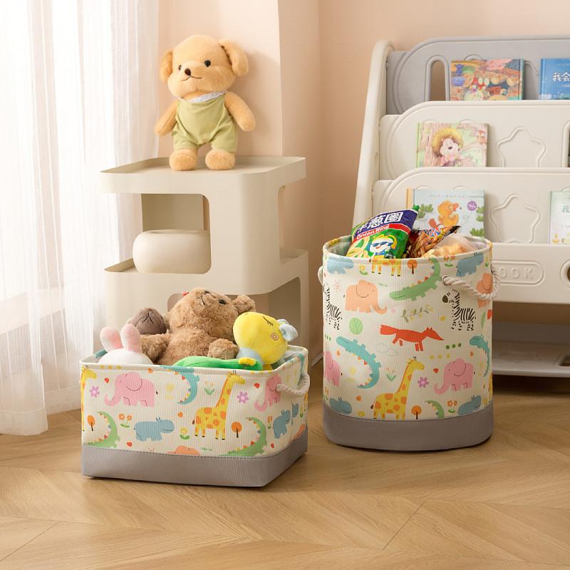 Cesto Portagiochi per Bambini con Manici in Corda di Cotone per l'Organizzazione della Stanza dei Bambini