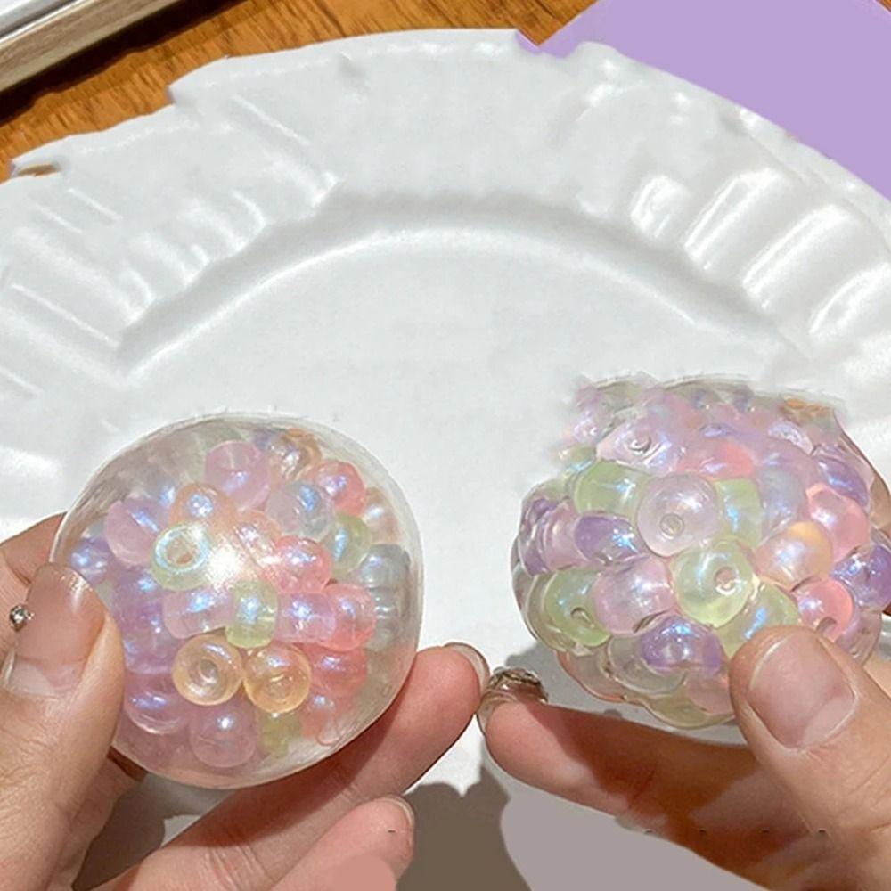 Super Soft Rainbow Beads Pinching Toy Transparent Slow Rebound Toy  Children Toys