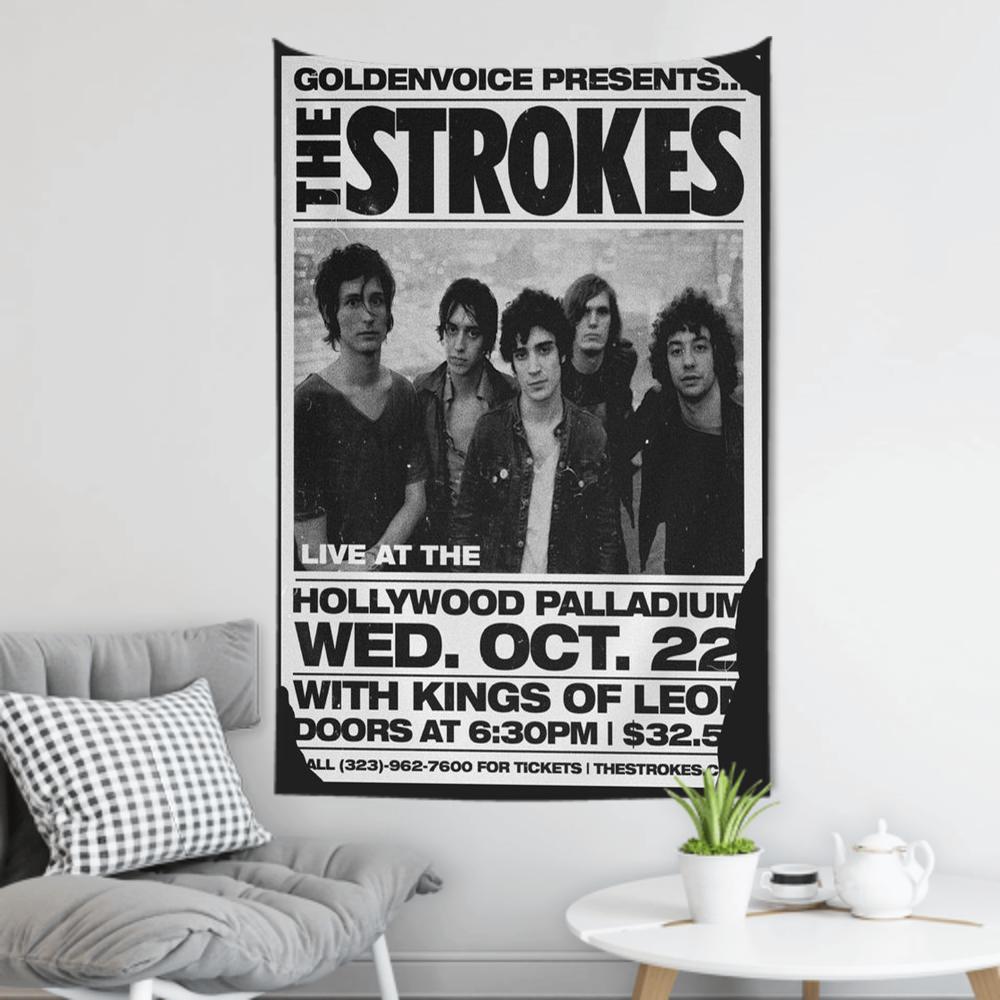 The Rock Band Tapestry Room Decor SStrokes Wall Cloth Party Hanging Background Room Decor Baby Room