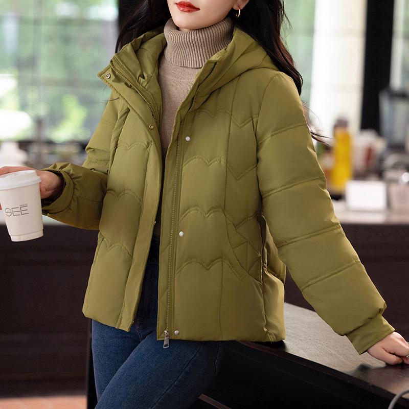 Women's 2024 Winter Hooded Short Down Jacket - Petite, Thickened, Warm White Duck Down Coat for Middle-Aged Mothers