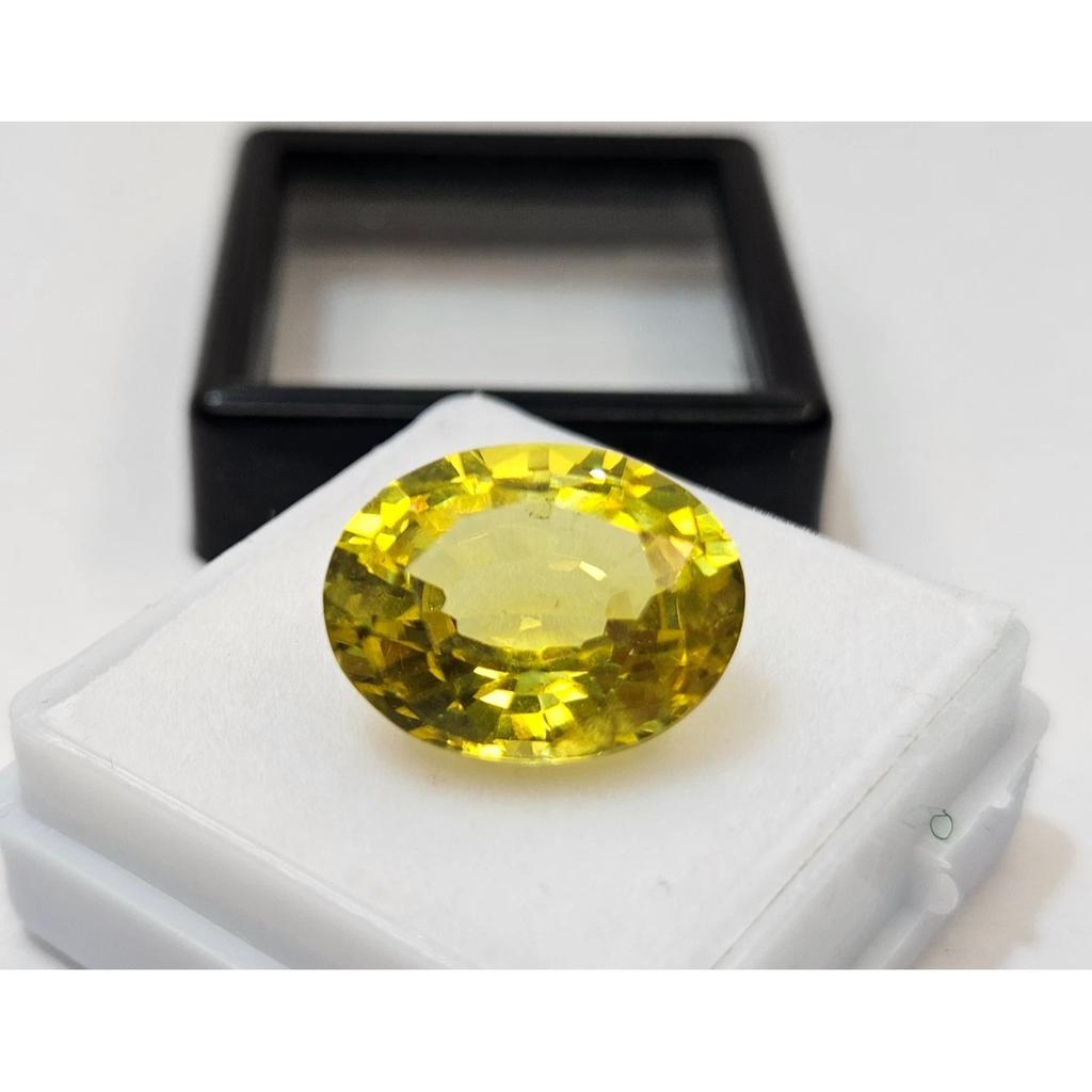 Beautiful Yellow Sapphire Oval Cut 10+ Ct Certified Loose Gemstone