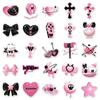 50pc/set Creative Deisgn Scrapbook Sticker Black Pink Color Hear Key Demon Journal Sticker DIY Decor Luggage Stationery Sticker