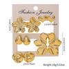 New gold stud earrings set, flower heart-shaped geometric various versatile earrings, trendy jewelry