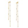 Women's Earrings 18K Gold Plated Stainless Steel Long Tassel Chain Rectangular Elements For Daily Commute And Date Outfits