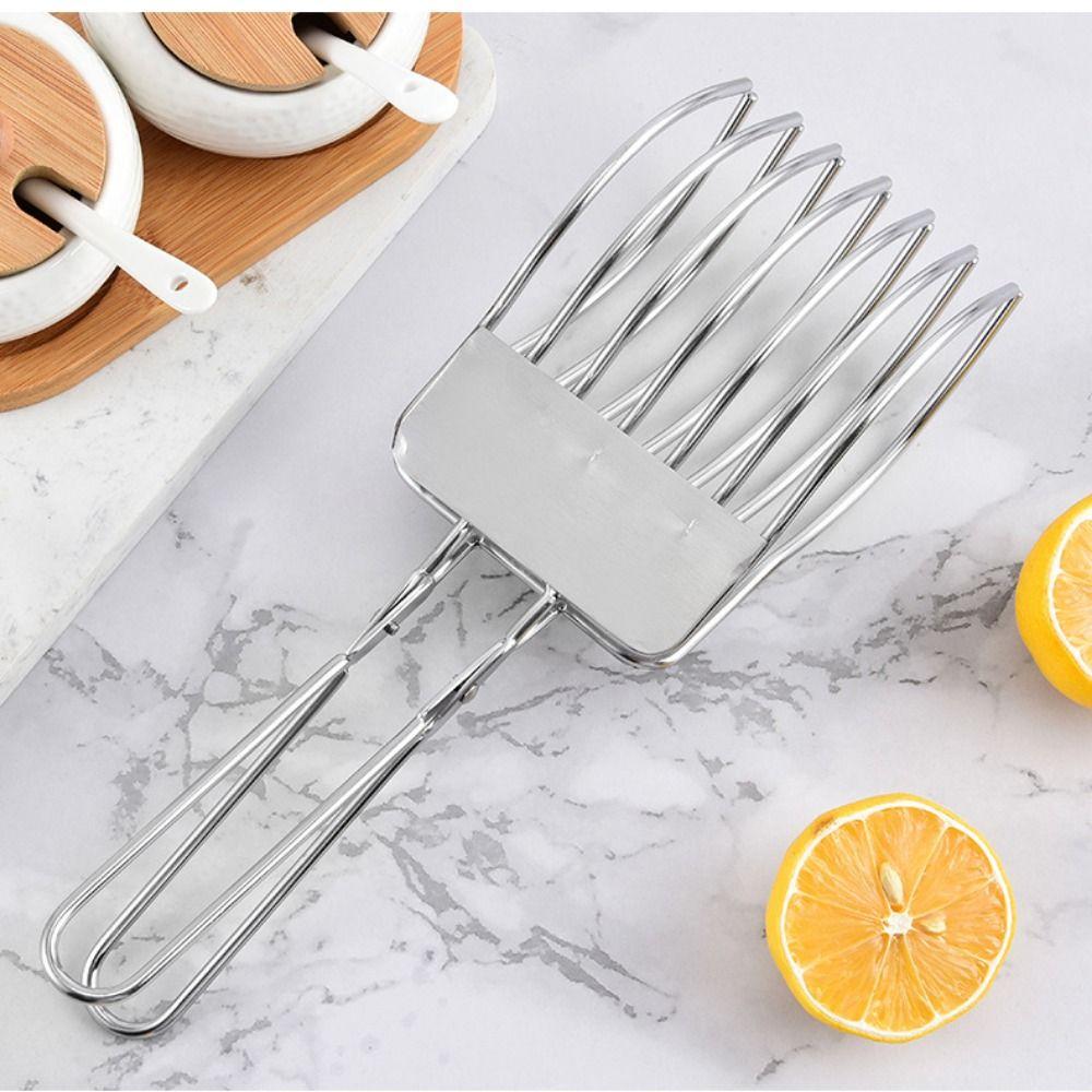 Portable Meat Bread Slicing Tong Multifunctional Food Holder Handheld  Vegetable Slicing